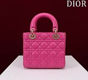 2017 Dior LADY DIOR  lambskin badge Diana package   rose red - 3