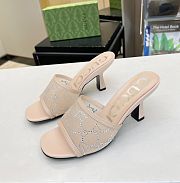 Gucci 85mm GG Supreme-crystal Mules  - 2
