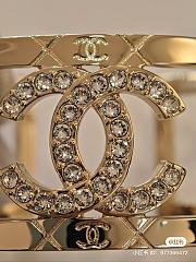 Chanel Metal Strass Gold Crystal Cuff - 2