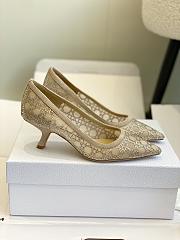 Dior Capture Heeled Pumps Transparent Mesh with Strass Cannage Motif - 1