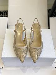 	 Dior Capture Heeled Slingback Transparent Mesh with Strass Cannage Motif - 2
