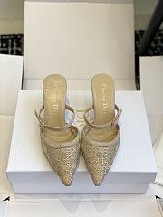 Dior Capture Heeled Mule Transparent Mesh with Silver-Tone Strass Cannage Motif - 1