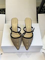 Dior Capture Heeled Mule Transparent Mesh with Silver-Tone Strass Cannage Motif - 2