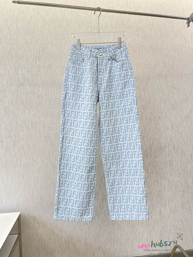 Fendi FF Logo Light BLue Jeans - 1