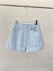 	 Fendi FF Logo Light BLue Short Jeans - 1