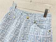 	 Fendi FF Logo Light BLue Short Jeans - 4