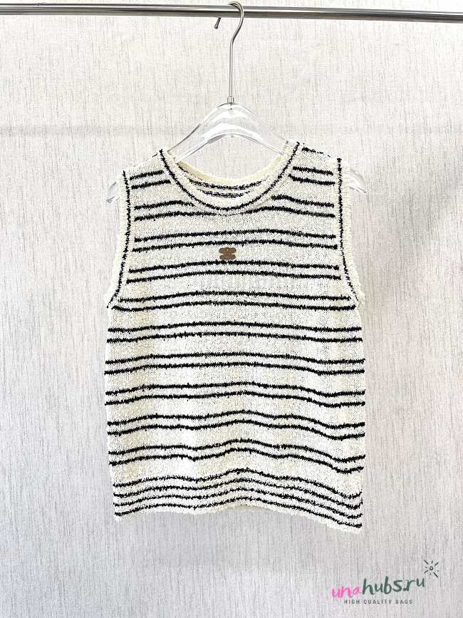 Celine Women stripes black white tank top - 1
