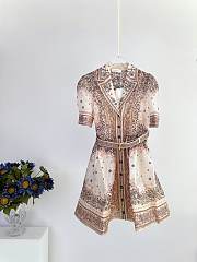 Zimmermann Matchmaker belted paisley-print linen and silk-blend mini dress  - 1