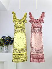 ZIMMERMANN Ruffle-Trim Paisley Linen Dress  - 1