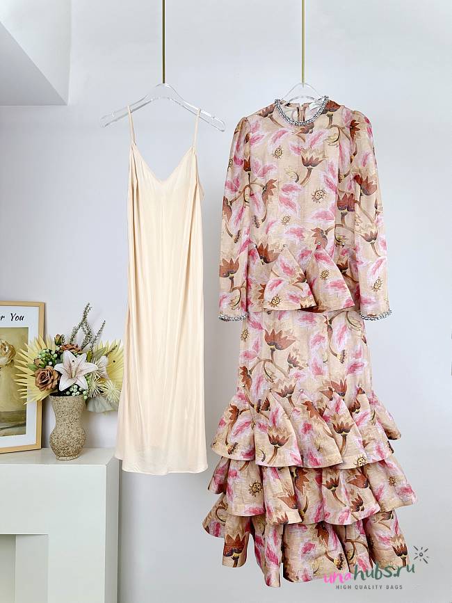 ZIMMERMANN Illustration-print Tiered Dress  - 1