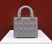 Dior Lady Small Gray lambskin Leather - 20*16*8cm - 2