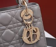 Dior Lady Small Gray lambskin Leather - 20*16*8cm - 3