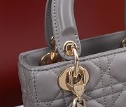 Dior Lady Small Gray lambskin Leather - 20*16*8cm - 4