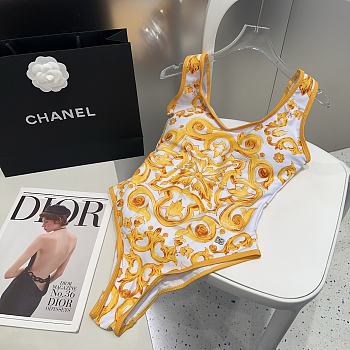 Dolce & gabbana One-piece swimsuit with yellow majolica print