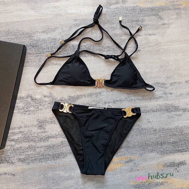 Celine Black Triomphe Bikini - 1
