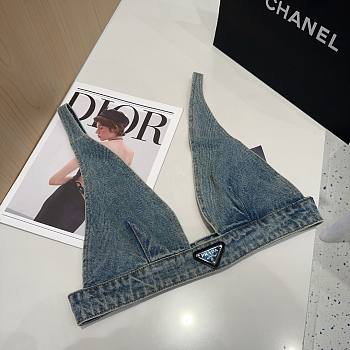 Prada Mid Blue Organic Denim Top
