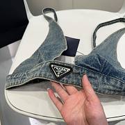 Prada Mid Blue Organic Denim Top - 6