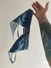 Prada Mid Blue Organic Denim Top - 5