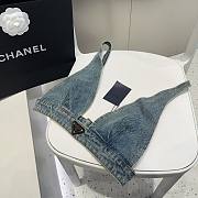 Prada Mid Blue Organic Denim Top - 4