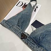 Prada Mid Blue Organic Denim Top - 2