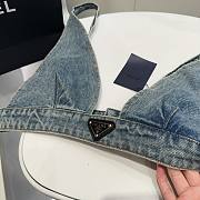 Prada Mid Blue Organic Denim Top - 3