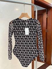 VALENTINO GARAVANI Toile Iconographe Printed Stretch Bodysuit  - 2