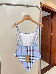 Burberry check-print Asymmetric one-piece blue - 4