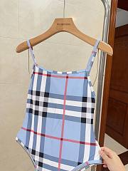 Burberry check-print Asymmetric one-piece blue - 2