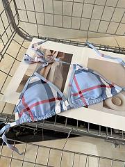 	 Burberry check-print Asymmetric bikini blue - 2
