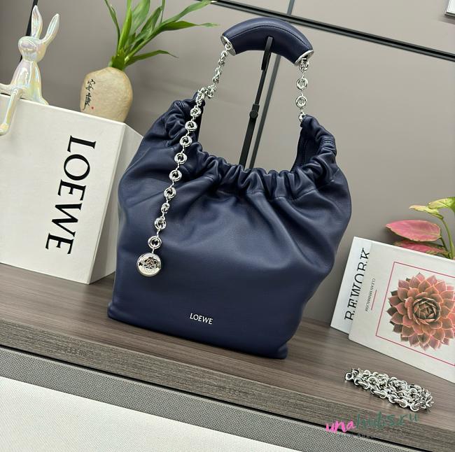 Loewe Small Squeeze Bag In Mellow Nappa Lambskin Blue 29x10.5x24cm - 1