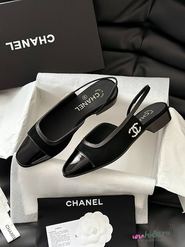 Chanel Slingbacks - Suede kidskin, lambskin & patent calfskin - 1