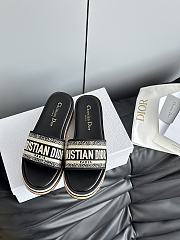 	 Dior Dway Platform Slide Black Embroidered Cotton - 1
