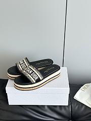 	 Dior Dway Platform Slide Black Embroidered Cotton - 6