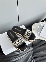 	 Dior Dway Platform Slide Black Embroidered Cotton - 5
