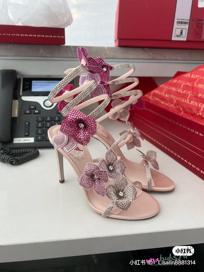 Rene Caovilla Crystal Embellished satin heels - 1