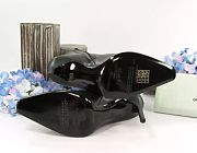 Off White Black Lambskin Arrow Heeled Bootie Boot - 4