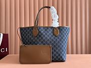 Gucci Totissima tote bag in blue denim - 30.5x 28x 27CM - 1