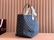 Gucci Totissima tote bag in blue denim - 30.5x 28x 27CM - 6