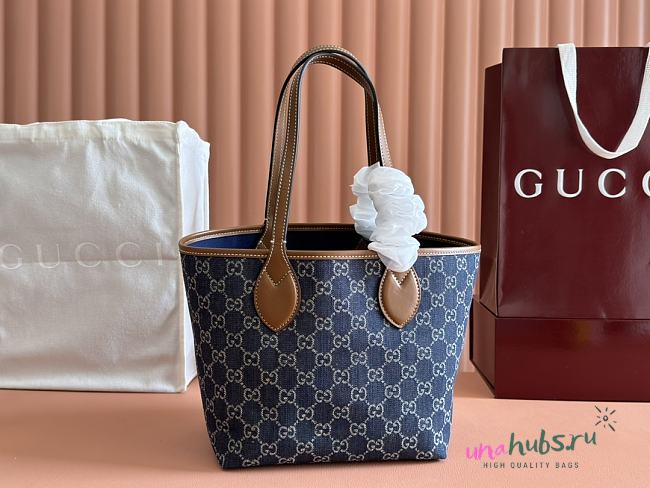 	 Gucci Totissima tote bag in blue denim - 22x 19x 18CM - 1