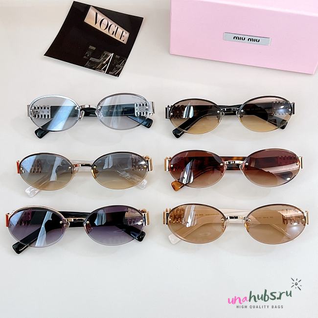 Miu Miu Round Frameless Sunglasses - 1
