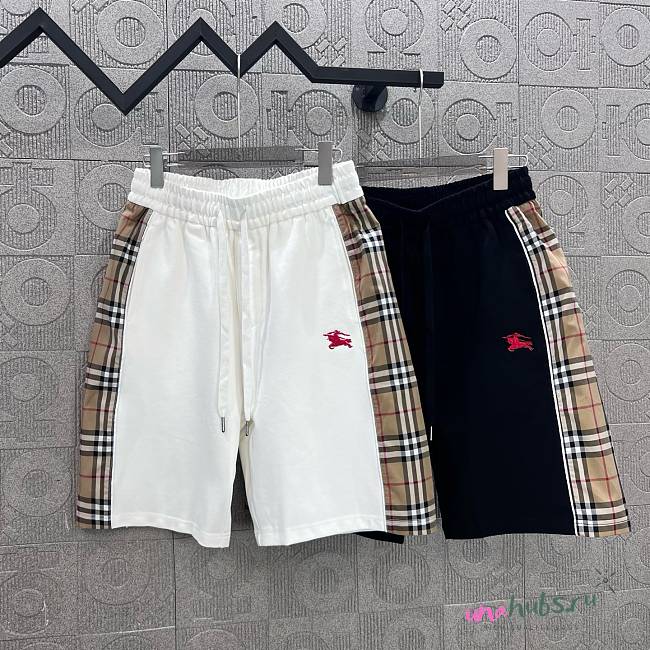 Burberry Vintage Check Panel Cotton Shorts  - 1