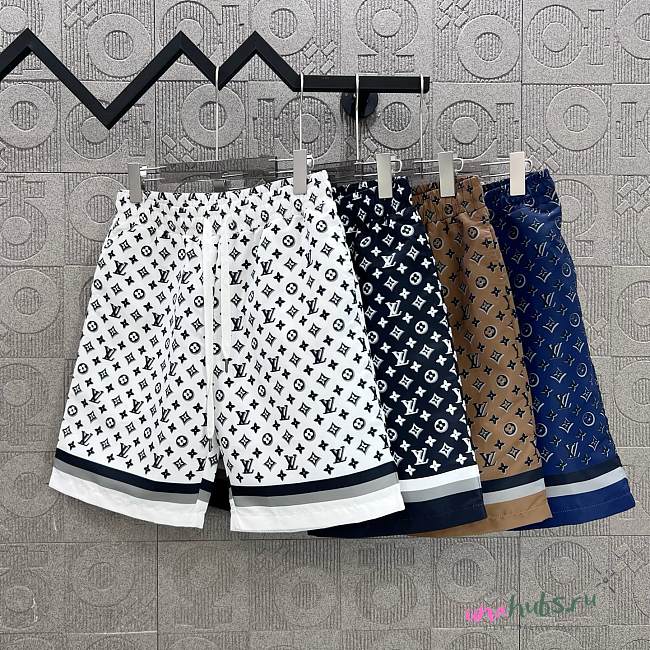 Louis Vuitton 3D Monogram Stripe Accent Pajama Shorts - 1