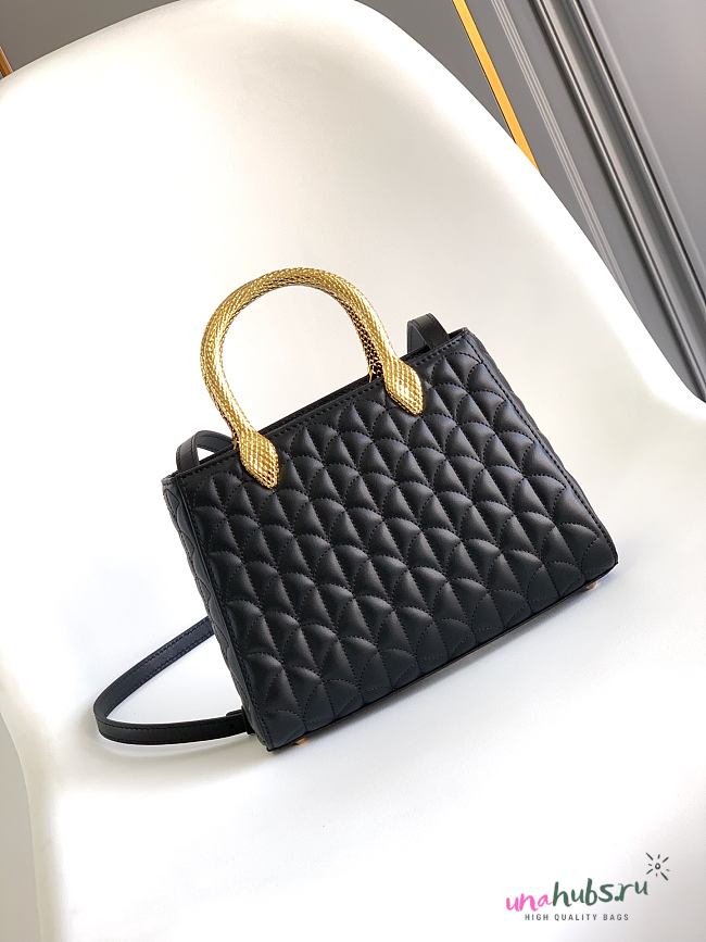 Bvlgari Serpentine Black Duo Top Handle - 21.5 X 15 X 6cm - 1