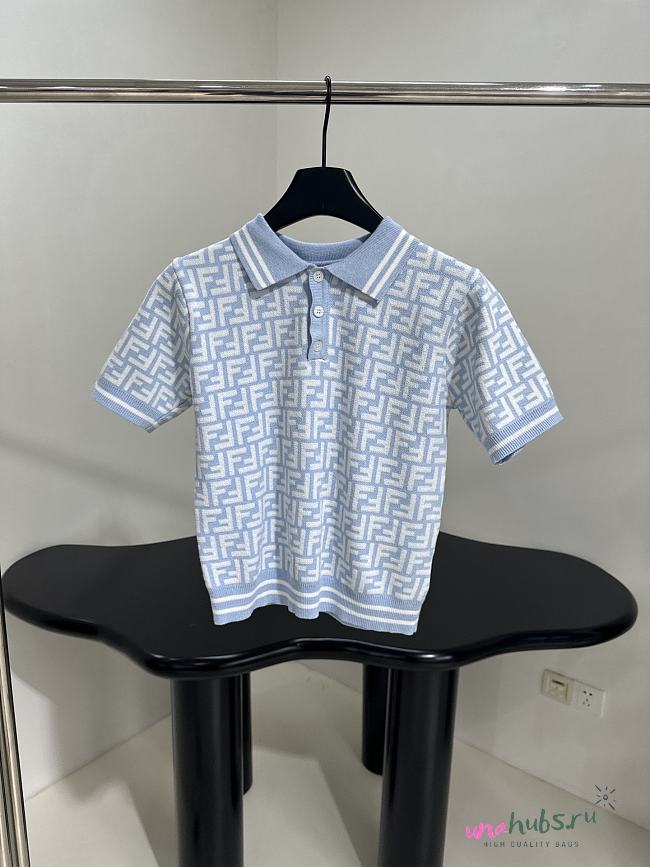 Fendi Junior jersey polo shirt Cotton Light blue - 1