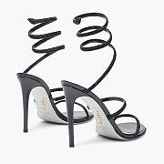 RENE Cleo embellished black leather sandals - 5