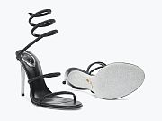 RENE Cleo embellished black leather sandals - 4