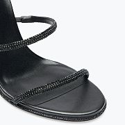 RENE Cleo embellished black leather sandals - 2
