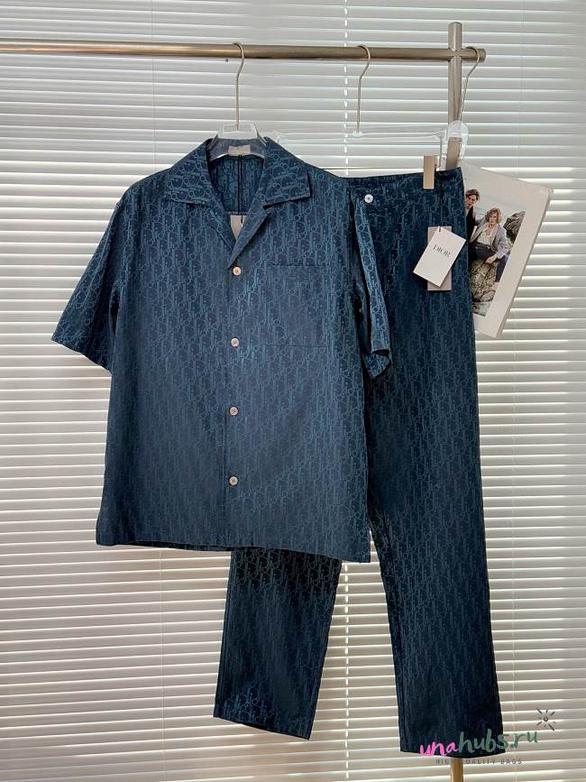 Dior Men Dark Blue Silk Set - 1