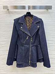 Louis Vuitotn Denim Flounce Biker Set - 1
