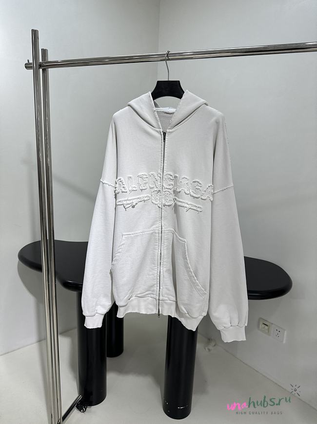 Balenciaga White Oversized Hoodie - 1